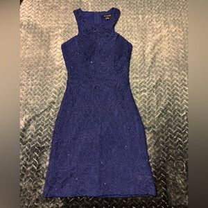 Elegant Blue Lace Dress